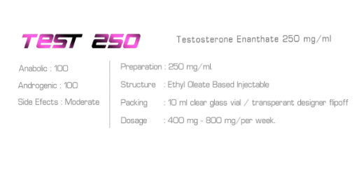 Ironpharma Test 250 Testosterone Enanthate 250mg/ml - Image 3