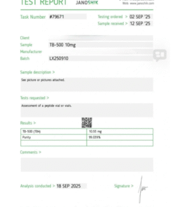 Alternative view of TB-500 10mg Peptide – Research Grade Thymosin Beta-4 Fragment